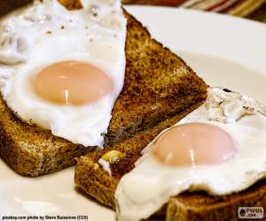 Toast with fried eggs puzzle