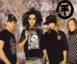 Tokio Hotel is a young musical group of German-born pop rock consists of Bill Kaulitz, Tom Kaulitz, Georg Listing and Gustav Schäfer. puzzle