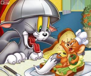 Tom and Jerry in another of their conflicts puzzle