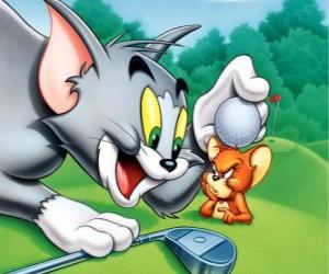 Tom and Jerry on the golf course puzzle