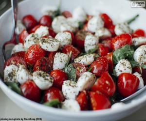 Tomato and mozzarella salad puzzle