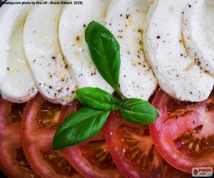 Tomato and mozzarella puzzle