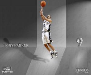 Tony Parker going for a slam dunk puzzle