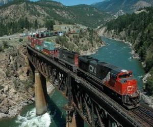 Train of goods passing over a bridge puzzle