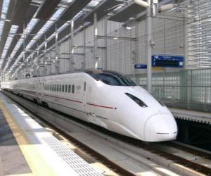 Train of high-speed railway lines in Japan operated (Shinkansen) puzzle