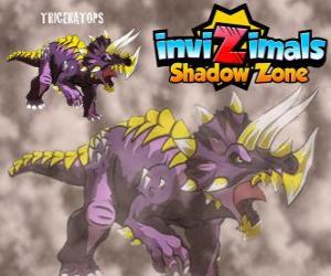 Triceratops. Invizimals Shadow Zone. Invizimals herbivore with large strength and bravery puzzle