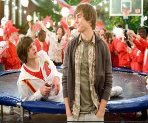 Troy Bolton (Zac Efron) in celebration after winning the basketball championship. puzzle