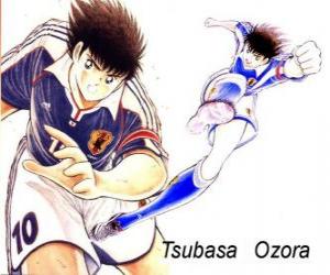 Tsubasa Ozora is Captain Tsubasa, the captain of the Japanese football team puzzle