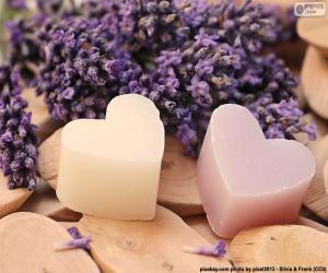 Two hearts with lavender puzzle