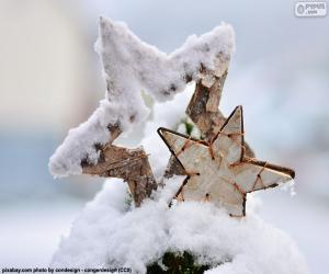 Two star with snow puzzle