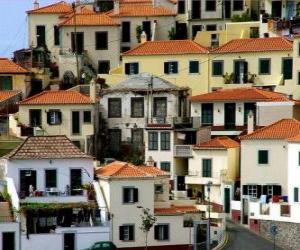 Typical houses of the village of Câmara de Lobos - Madeira - (Portugal) puzzle