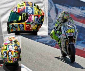 Valentino Rossi takes on his helmet to the people important to him. puzzle