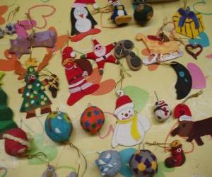 Variety of Christmas ornaments puzzle