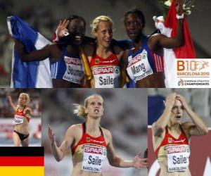 Verena Sailer 100m champion, and Myriam Soumaré Véronique Mang (2nd and 3rd) of the European Athletics Championships Barcelona 2010 puzzle