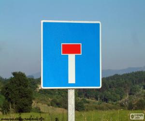 Vertical signs no through road puzzle
