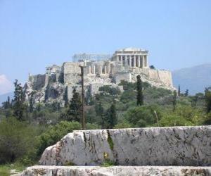 View of the temples of a Greek city puzzle