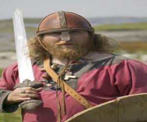 Viking armed with a sword and a shield puzzle