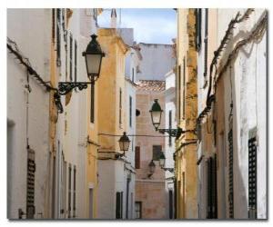 Village Street in Menorca, Spain puzzle