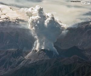 Volcano in eruption puzzle