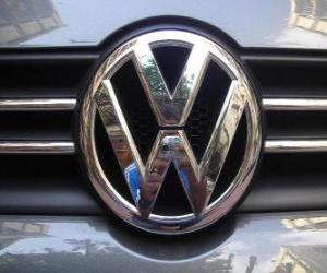 Volkswagen logo, German car brand puzzle