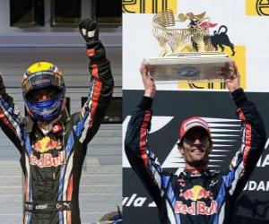 Webber celebrates his victory at the Hungaroring, Grand Prix of Hungary (2010) puzzle