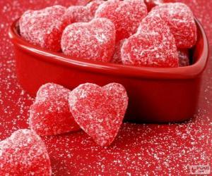 Wine gum hearts puzzle