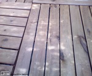 Wooden floor at outdoor puzzle