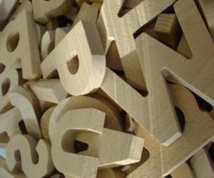 Wooden letters puzzle