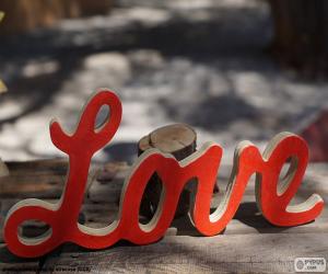 Wooden sign, Love puzzle