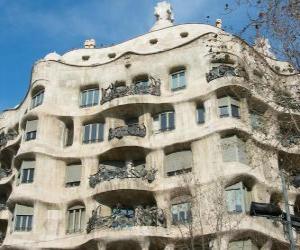 Works of Antoni Gaudí. La Pedrera or Casa Mila by Gaudi, Barcelona, Spain. puzzle