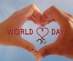 World Heart Day, the last Sunday of September activities are organized to improve health and reduce risks puzzle