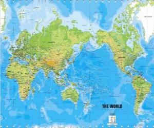 World map. Mercator projection puzzle