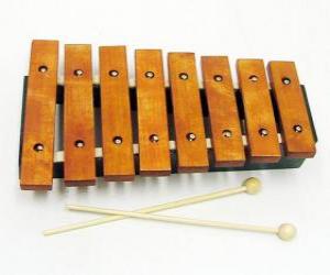 Xylophone, musical percussion instrument puzzle