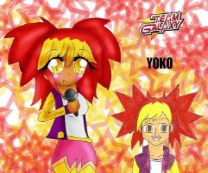 Yoko is a girl of 15 years, a pop music lover who likes to sing karaoke puzzle