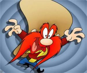 Yosemite Sam, the cowboy from Looney Tunes puzzle