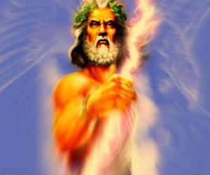 Zeus, the greek god of sky and thunder and the king of olympic gods puzzle