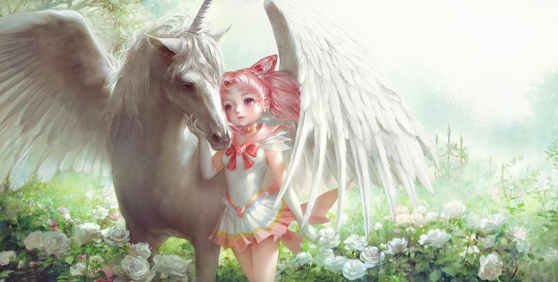 Sailor Chibi Moon and Pegasus  puzzle
