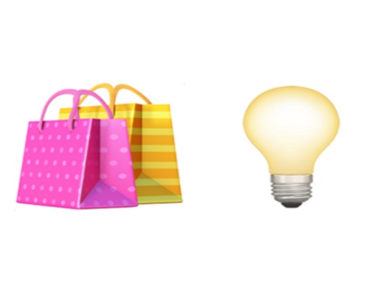 shopping bags light bulb puzzle
