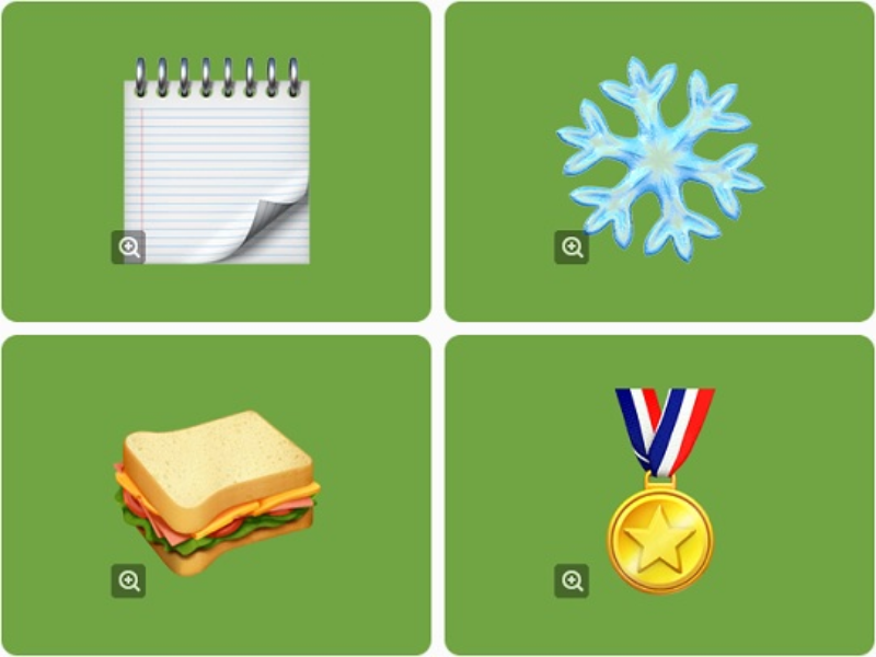 spiral notepad snowflake sandwich sports medal puzzle
