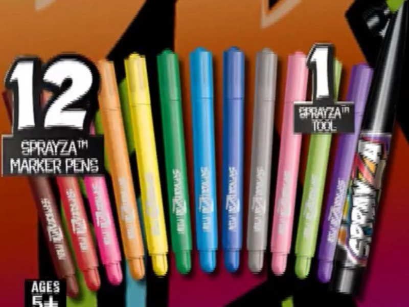 twelve sprayza marker pens one sprayza tool puzzle