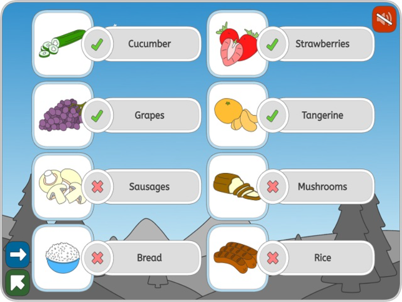 cucumber strawberries grapes tangerine sausages mushrooms bread rice puzzle