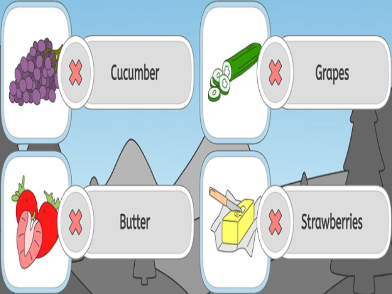 cucumber grapes butter strawberries puzzle