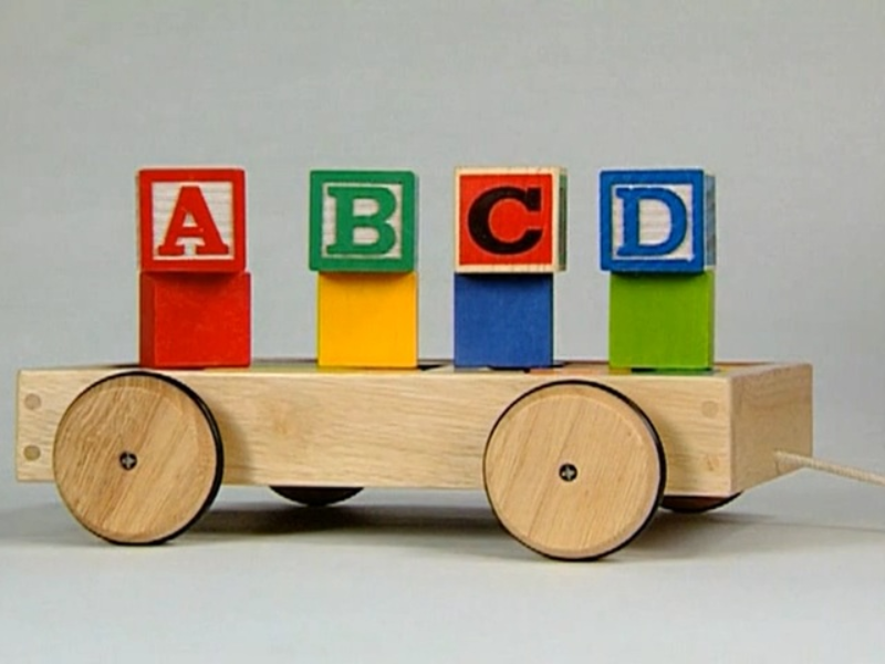 pull along wooden cart puzzle