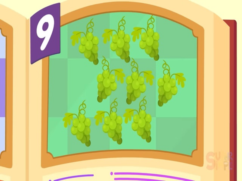 nine bunches green grapes puzzle